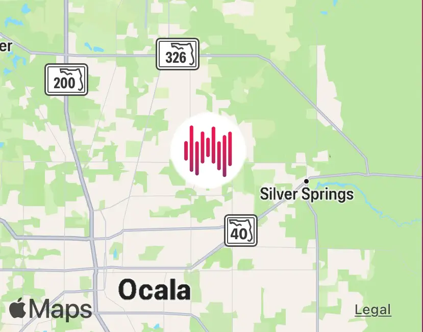 Map showing Ocala.Church location